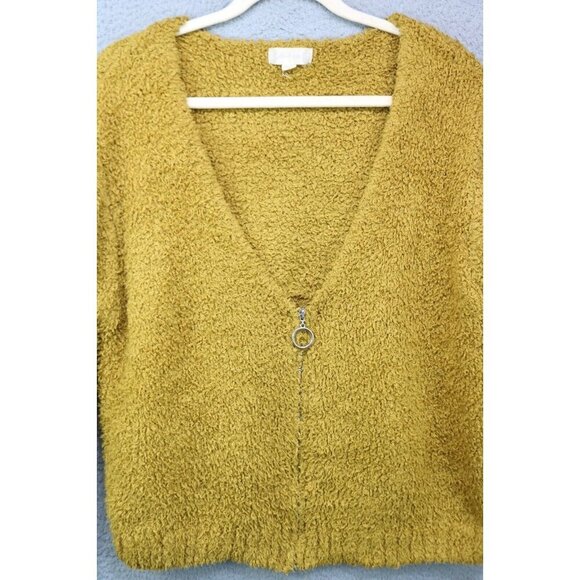 Altar'd State V-Neck Oversized Long Sleeve Sweater-Size Large-Zip Front - Picture 2 of 7